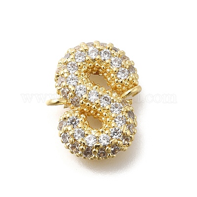 Латунные микро-паве кубические цирконии буквы соединения KK-I717-04S-1