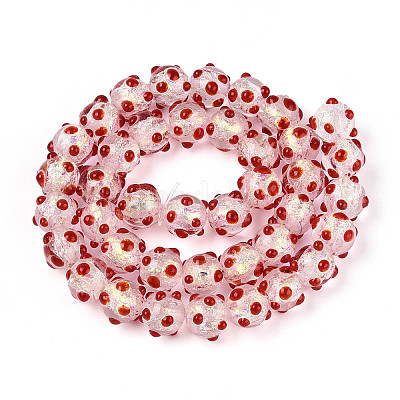 Нити из фольгированных бусин лэмпворк ручной работы FOIL-T008-02F-1