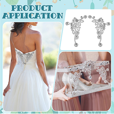 2 шт. 2 стиля цветочные сплавы стразы украшения аксессуары DIY-FG0008-05B-1