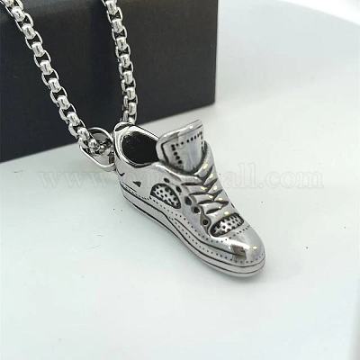 Ожерелья из нержавеющей стали с подвеской в виде спортивного кроссовка для женщин и мужчин WT9637-1