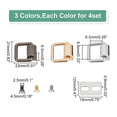 12 комплект двухцветных застежек для подвески сумок из цинкового сплава&nbsp;FIND-WR0008-45-1