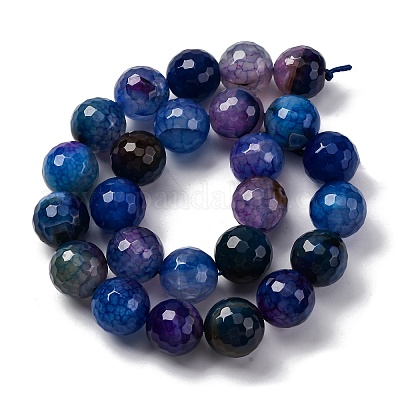 Нити бусин из натурального агата с прожилками дракона (окрашенные и нагретые) G-K390-A08-01-1