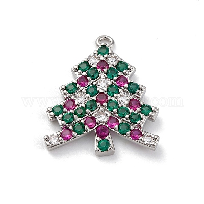 Рождественская серия латунные подвески с микропаве из кубического циркония KK-Q010-01P-07-1