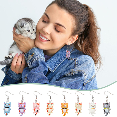 8 пара сережек-подвесок из нержавеющей стали 304 EJEW-UN00014-1