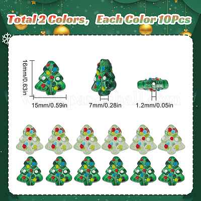 20 шт. 2-х цветные стеклянные бусины ручной работы с выпуклыми краями LAMP-SC0001-36-1