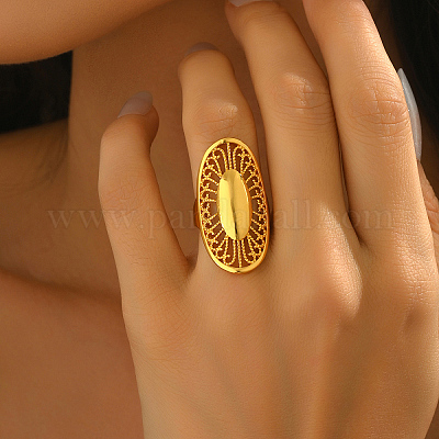 Регулируемые латунные открытые манжеты для женщин EA0484-1