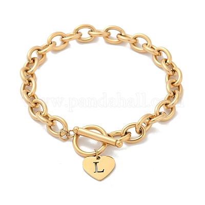 Браслеты с подвесками из нержавеющей стали 304 золотистого цвета NJEW-K284-01G-L-1