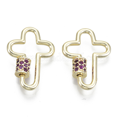 Латунь микропаве кубический цирконий винт карабин подвески с замком KK-R136-070D-NF-1