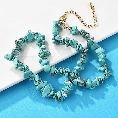 合成ターコイズチップビーズネックレス 女性のためのアクセサリー用