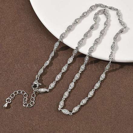 Латунные цепочки с микропаве из прозрачных кубических цирконий NJEW-G183-07P-1