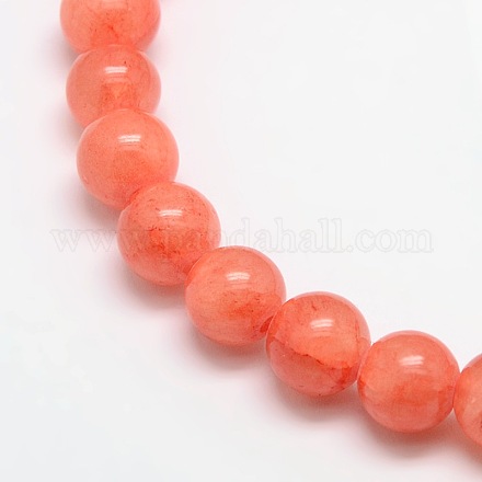 Natural Green Jade Dyed Round Beads Strands JBS053-8MM-25-1