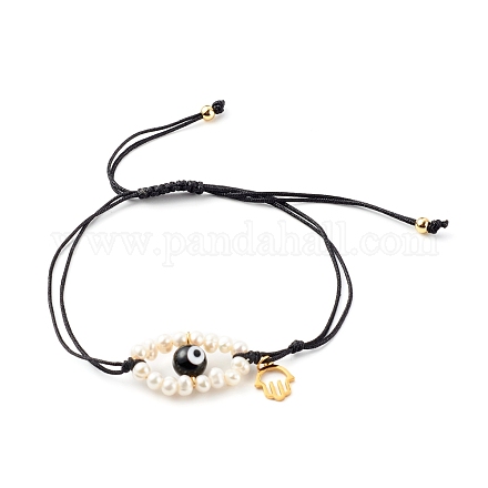 Bracelets de perles de nylon tressés réglables BJEW-JB06262-02-1