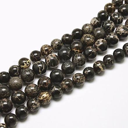 Brins de perles de jaspe impérial naturel G-I122-12mm-11-1