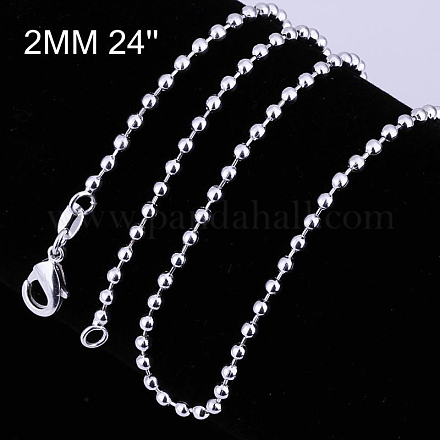 Brass Ball Chain Necklaces NJEW-BB10834-24-1