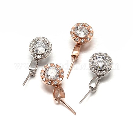 Trendy Sterling Silber MICRO PAVE Zirkonia Anhänger bails X-STER-I003-62-1