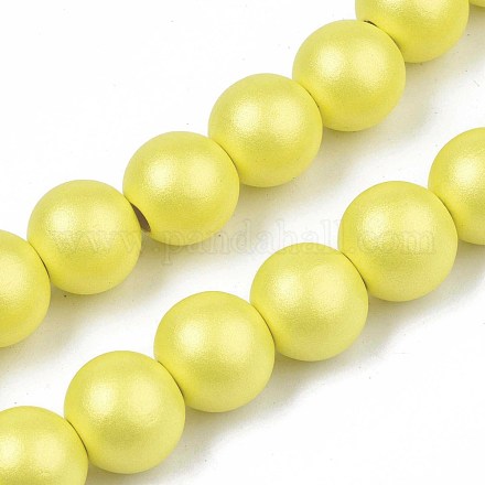 Painted Natural Wood Beads Strands WOOD-S053-58J-1