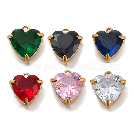 Подвески из нержавеющей стали 304 со стразами STAS-P386-01G-M-1