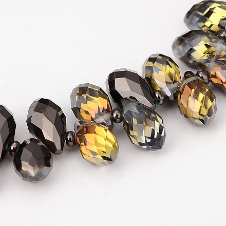 Electroplate Glass Beads Strands EGLA-J069-HP01-1