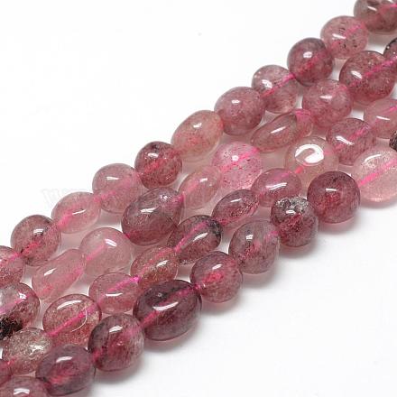 Natural Strawberry Quartz Beads Strands G-R445-8x10-17-1