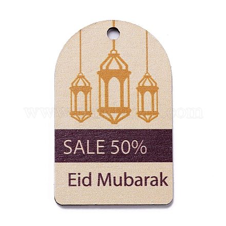 Ciondoli in legno a tema eid mubarak WOOD-C011-06A-1