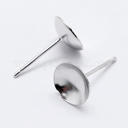 Фурнитура для сережек-гвоздиков из стерлингового серебра с родиевым покрытием STER-K167-043E-P-1