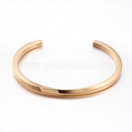 304 Stainless Steel Cuff Bangles BJEW-D434-05G-1