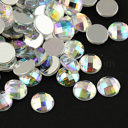 Cabochons de acrílico del Diamante de imitación de Taiwán ACRT-M005-8mm-14-1