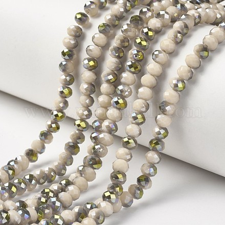 Electroplate Opaque Glass Beads Strands EGLA-A034-P4mm-S17-1