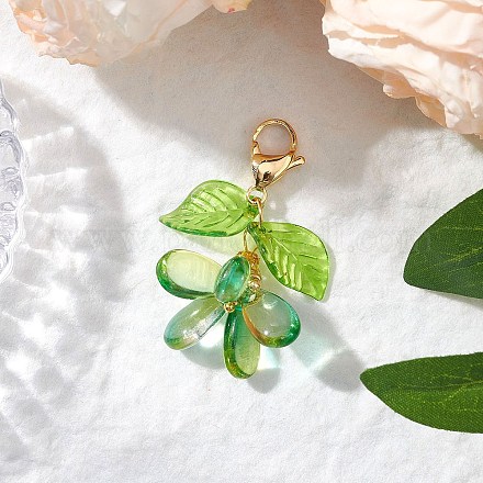 Подвески из цветочного стекла украшения HJEW-MZ00213-01-1