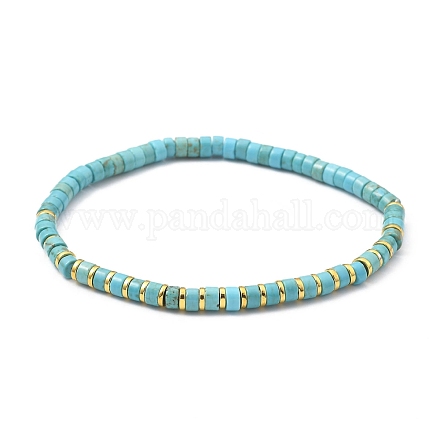 Bracelets de perles extensibles en howlite naturelle BJEW-JB05496-04-1