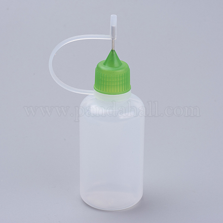 30ミリリットルのプラスチック接着剤ボトル  スチールピンと  ライム  9~9.2x3cm  容量：30ml（1.01液量オンス） DIY-WH0025-06A-1