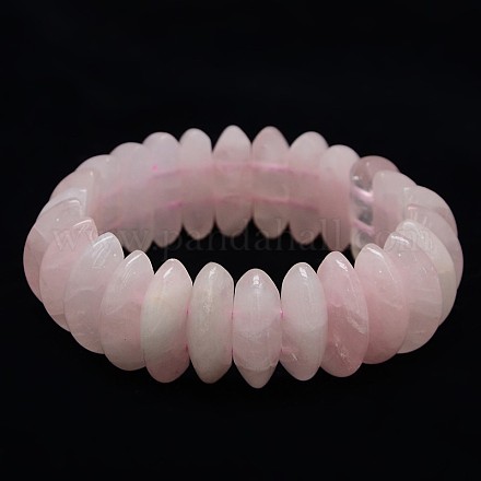 Bracelets extensibles en perles de quartz rose naturel élastique X-BJEW-L328-12-1