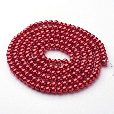 Glass Pearl Beads Strands HY-4D-B73-1