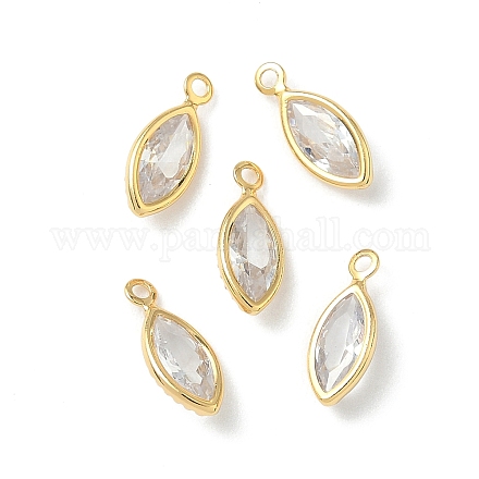 Подвески в виде конского глаза с микропаве из кубических цирконий из латуни KK-Z136-32G-01-1