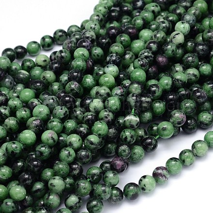 Round Natural Ruby in Zoisite Bead Strands G-F222-11-10mm-1