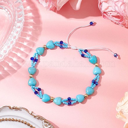 Браслеты из бисера в форме ромба и цилиндра BJEW-MZ00145-02-1