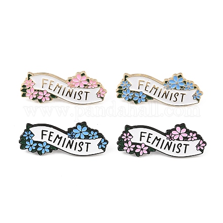 Феминистка с цветочными эмалевыми булавками JEWB-D306-01-1