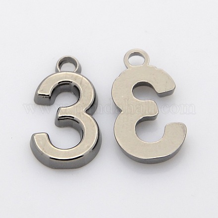 Rack Plated Zinc Alloy Number Charms PALLOY-A062-3B-NR-1