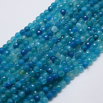 Natural Agate Round Beads Strand G-L084-6mm-03-1