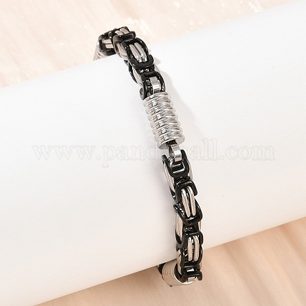 Браслеты-цепочки византийского образца из нержавеющей стали 201 для мужчин и женщин BJEW-B143-10EBP-1