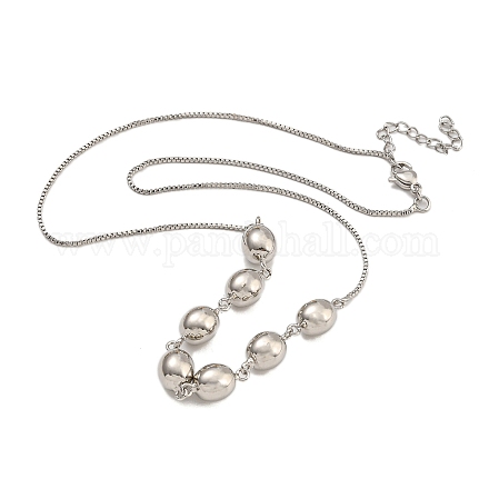 Стойки латунь покрытие круглый нагрудник ожерелья для женщин NJEW-C059-23P-1-1