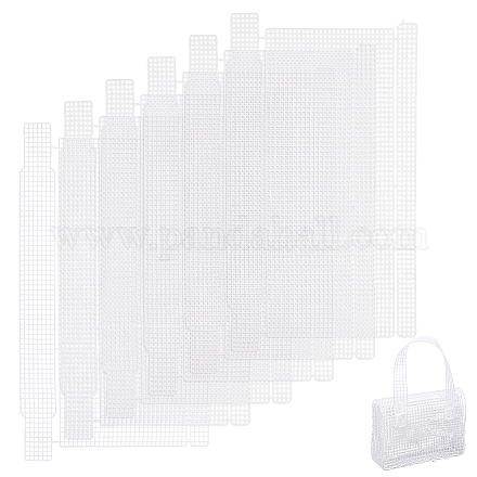 プラスチックメッシュキャンバスシート  刺繍用  ヤーンクラフト  編み物＆かぎ針編みバッグフレーム  ホワイト  41x25.5x0.2cm DIY-WH0387-16-1
