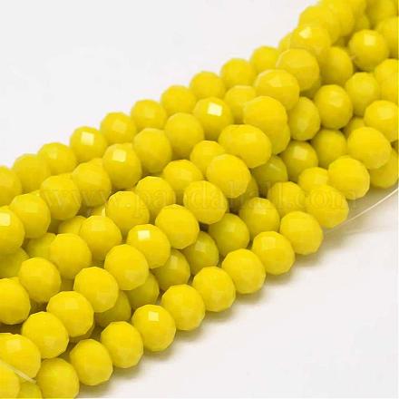 Faceted Rondelle Glass Beads Strands X-GLAA-I033-8mm-04-1