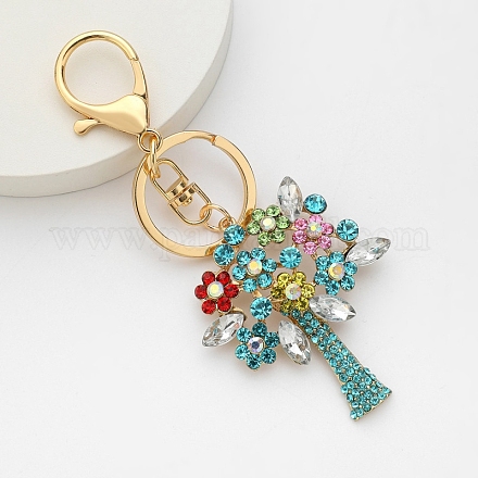 Porte-clés en alliage strass&nbsp;PW-WG37120-04-1