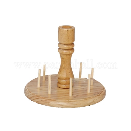 8-Spool Solid Wood Sewing Embroidery Thread Bobbin Stand PW-WG60098-01-1