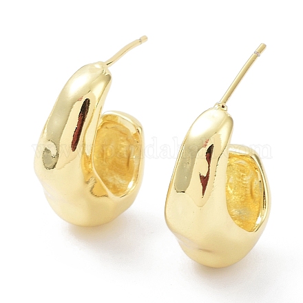 Rack Plating Brass Twist Teardrop Stud Earrings EJEW-B027-13G-1