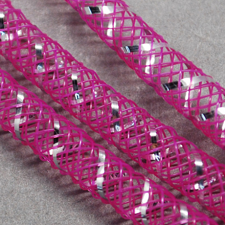 メッシュチューブ  プラスチックネットスレッドコード  銀鉱脈で  赤ミディアム紫  4mm  50ヤード/バンドル PNT-Q001-4mm-14-1