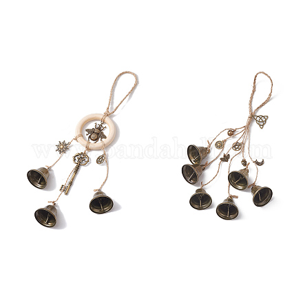 Железные подвески с колокольчиками ведьмы на Хэллоуин HJEW-JM02001-1