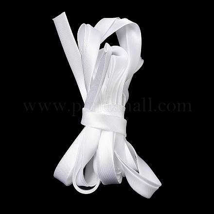 2mサテンパイピングトリム  チャイナドレス用ポリエステルリボン  衣類の装飾  ホワイト  3/8インチ（10mm）  約2.19ヤード（2m）/ pc OCOR-XCP0002-06-1