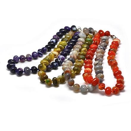 Colliers de perles en agate naturelle NJEW-E114-04-1